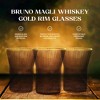 Bruno Magli Whiskey Glasses with Gold Rim, Set of 4, 10-Oz Old Fashion Glasses, Ribbed Barware Glasses for Scotch, Bourbon, and Liquor, Smoke Gray - 2 of 4