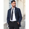 INSPIRE CHIC Men's Zipper Single Breasted Winter Business Scarf Collar Mid-Length Overcoat - 4 of 4