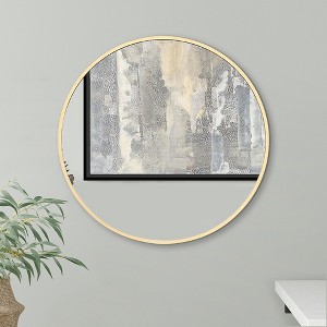 Americanflat - 19x19 Framed Gold Round Mirror Circle Mirror for Bathroom, Bedroom, Entryway, Living Room - 1 of 4