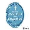 Big Dot of Happiness Confirmation Blue Elegant Cross - Shaped Fill-in Invitations - Boy Religious Party Invitation Cards with Envelopes - Set of 12 - 2 of 4