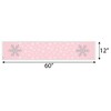 Big Dot of Happiness Pink Winter Wonderland - Petite Holiday Snowflake Birthday Party or Baby Shower Paper Table Runner - 12 x 60 inches - 3 of 4