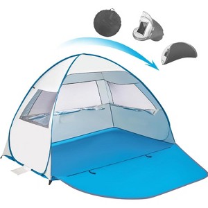 Boersma Pop Up Beach Tent – UPF 50+ sun shelter for 4. Quick setup, portable cabana for beach days, picnics, and outdoor shade protection. - 1 of 4