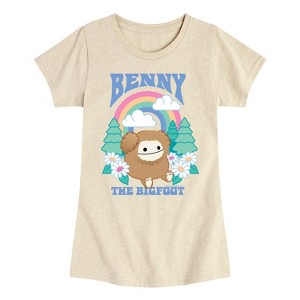 Girls' - Squishmallows - Benny The Bigfoot Fitted Short Sleeve Graphic T-Shirt - 1 of 3