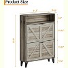 Entryway Shoe Cabinet with Flip-Up Doors, with 2 Flip-Up Drawers & Large Open Storage, Modern Storage Cabinet for Closet, 16-20 Pair Capacity - 2 of 4