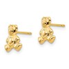 Black Bow Jewelry Kids Small Teddy Bear Post Earrings in 14k Yellow Gold - 2 of 4