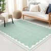 homfan Scalloped Washable Rug w/ Non-Slip Back - Modern Low-Pile Carpet for Living Room, Bedroom - 2 of 4