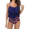 Clearlove Tankini Swimsuits for Women High Waisted Ruffle Tops with Tummy Control Bottom Two Piece Bathing Suit - 2 of 4