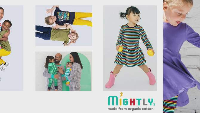Mightly Kids' Fair Trade 100% Organic Cotton Tight Fit Pajamas Set, 2 of 7, play video
