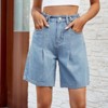 Womens Jean Shorts High Waisted Trendy Stretchy Denim Shorts Summer Casual Cutoff Loose Fit Wide Leg Long Shorts - 2 of 4