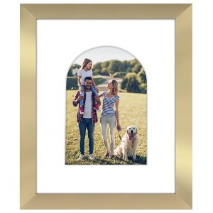 Americanflat 8" x 10" Picture Frame with Mat - Arch, Oval & Wavy Designs - Stylish Decor for Living Rooms, Dorms, Offices & More - 1 of 4