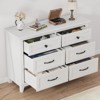 Orieon 47" Wide 6 Drawer Dresser for Bedroom – Wooden Chest of Drawers with Ample Storage, Freestanding Closet Organizer for Living Room, White - 2 of 4