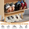 Shoe Cabinet with 3 Flip-Down Rattan Shoe Cabinet Drawers & Anti-Tip Design, Shoe Rack for Entryway Holding 18-20 Pairs - 3 of 4
