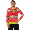 Seven Times Six Dr Seuss GRINCH Men's Snowflakes Fair Isle Ugly Christmas Sweater Red - 4 of 4