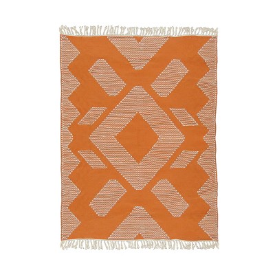 4x6 Geometric Hand Woven Indoor/outdoor Rug Papaya - National Tree ...