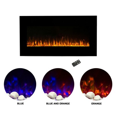Northwest 36-Inch Modern Wall-Mount Electric Fireplace with Remote