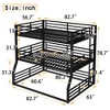 KWPZQEB Metal Triple Bunk Bed with Safety Guardrails, Heavy-duty Triple Bed with Noise-reduced Design - 3 of 4