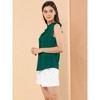 INSPIRE CHIC Women's Ruffled Curved Hem Business Office Vintage Sleeveless Blouse - 4 of 4