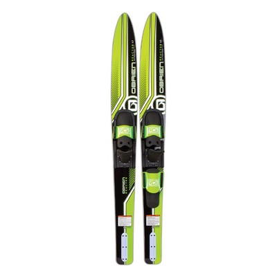O'Brien Watersports 2191128 Adult 67 inches Reactor Combo Water Skis Sizes 4.5-13, Green and Black