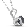 Pompeii3 1/2ct Black Diamond Solitaire Pendant 14K White Gold - 3 of 4