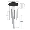 LLHZSY 12-Light Dimmable Integrated LED Chandelier Linear Kitchen Island Light Black - 4 of 4