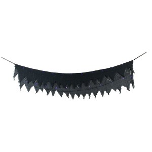 Northlight Lighted Raggedy Halloween Valance- 5.75' - Purple LED Lights - 1 of 4