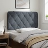 vidaXL Velvet Headboard Cushion - Hanging Pillow Back Support for Bedroom, Dark Gray, Foam-Filled, Wall Mount/Frame Compatible, 40.2x2.4x18.9 - 4 of 4