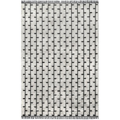 Beige Rectangular Shag Synthetic 4' x 6' Area Rug
