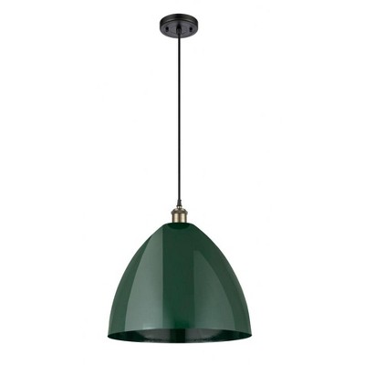 Plymouth Dome - 1 Light Cord Hung Mini Pendant In Industrial Style-18.75 Inches Tall and 16 Inches Wide