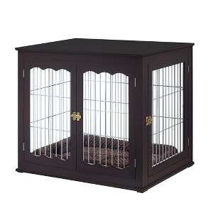 unipaws Wooden Wire Pet Crate - 1 of 4
