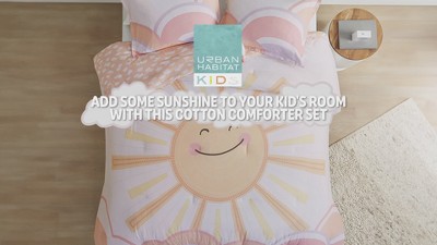 Twin Yellow Sunshine Reversible Cotton Comforter Set