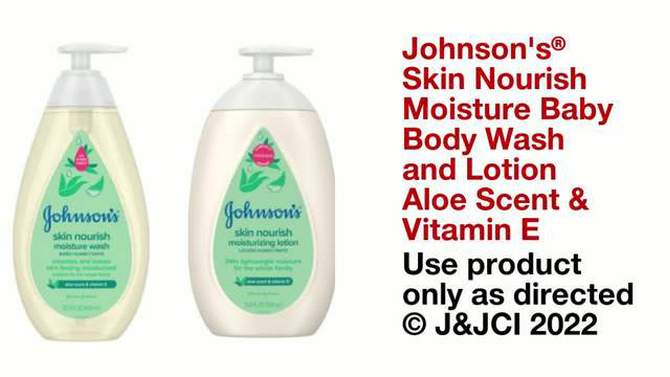 Johnson&#39;s Skin Nourishing Moisture Baby Body Wash, Aloe Scent &#38; Vitamin E, Hypoallergenic - 20.3 fl oz, 2 of 10, play video