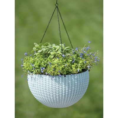 Weave Self-Watering Hanging Basket, 14 Inch - Gardener's Supply Company