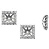 Pompeii3 1 1/4ct Princess Cut Diamond Halo Earring Jackets 14K White Gold (up to 6mm) - 2 of 3