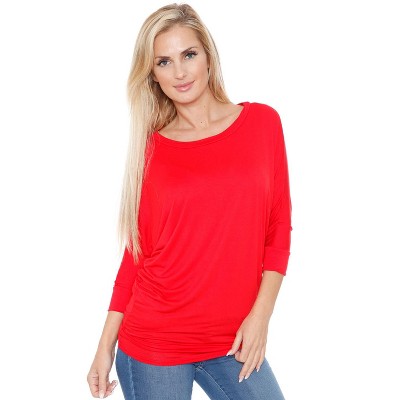 womens red dressy tops