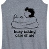 Women's - Peanuts - Busy Taking Care Of Me Graphic Racerback Tank - 2 of 4