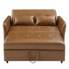 GlasFlength Seating Sets, Elegant Circular Design Sofa, Enhanced with Patterned Accent Pillows, Brown, 51.57"*34.25"*33.85" - 4 of 4