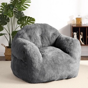 Bean Bag Chair, Comfy Bean Bag Sofa with Back Support, Soft Faux Fur Bean Bag Chair for Adults and Kids, Stuffed Floor Sofa - 1 of 4