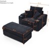 NicBex Corduroy Oversized Accent Chair with Ottoman,Comfy Armchair with Large Seat,Modern Chair and Ottoman Sets for Bedroom,Reading Room - 3 of 4