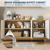 58" Sideboard Buffet Cabinet, Entryway Coffee Bar Cabinet with Fluted Doors & Adjustable Shelves, Modern Media Console Table, Floor Cupboard Cabinet - 4 of 4