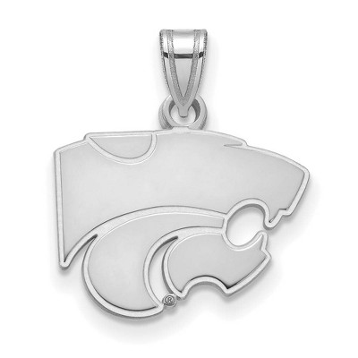 Black Bow Jewelry 14k White Gold Kansas State Wildcats NCAA Small Pendant