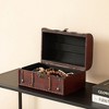 Small Decorative Vintage Storage Box - Wooden Treasure Chest - Measures 7 Inches in Length, 11 Inches in Width, and 5.5 Inches in Height - 3 of 4