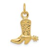 Black Bow Jewelry 14k Yellow Gold 2D Cowboy Boot with Spur Charm - 3 of 4