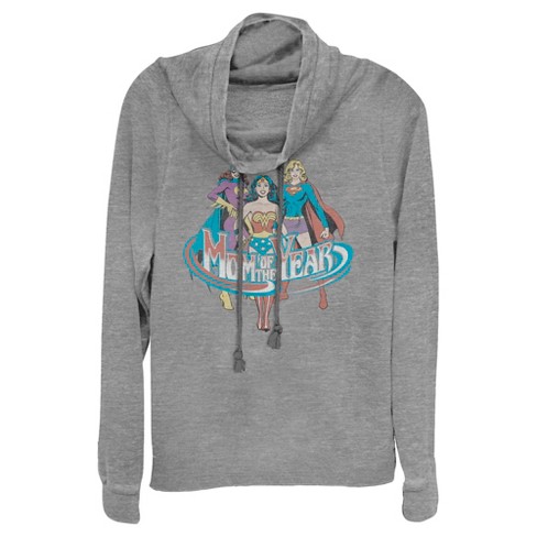 Junior's Women Justice League Mom of the Year Cowl Neck Sweatshirt - image 1 of 4