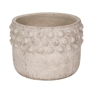 Decorative Garden & Home Flower Pot with Textured Design - Rustic Indoor & Outdoor Plant Container - Durable & Stylish for Patio or Living Space - 1 of 4
