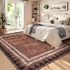 Coucheta Modern Washable Area Rug, Neutral Geometric Border Low Pile Rug, Non-Slip & Non-Shedding Carpet for Living&Dining Room, Hallway&Bedroom - 3 of 4
