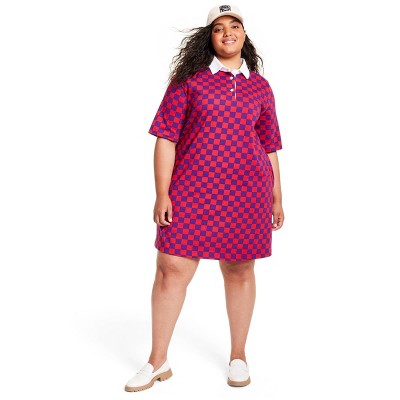 Women's Checkerboard Print Short Sleeve Rugby Dress - Rowing Blazers x Target