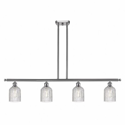 Bridal Veil - 4 Light Stem Hung Island In Art Deco Style-9.5 Inches Tall and 48 Inches Wide