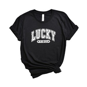 Simply Sage Market Women's Lucky Vibes Distressed St. Patrick's Day Short Sleeve Graphic Tee - 1 of 3
