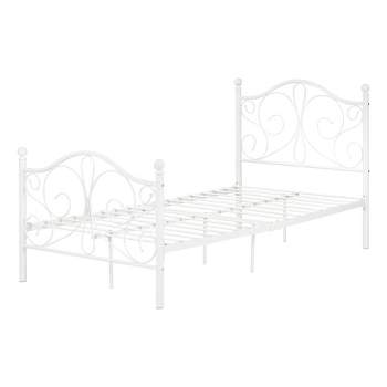 Twin Country Poetry Complete Metal Platform Kids' Bed White  - South Shore