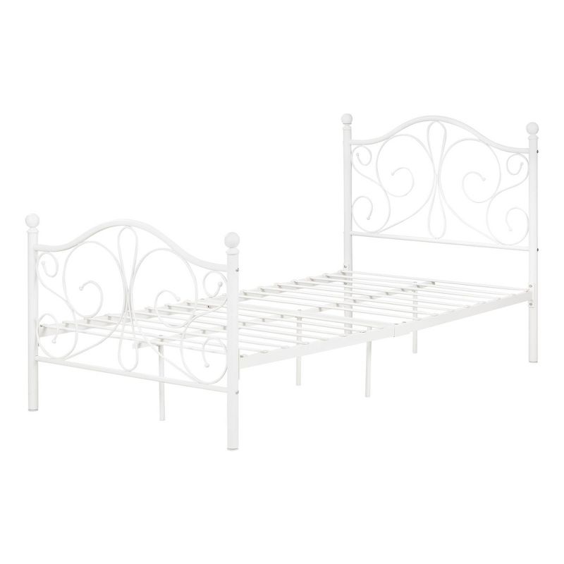 Twin Country Poetry Complete Metal Platform Kids&#39; Bed White  - South Shore, 1 of 14